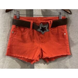 Wallflower Raw Hem Shorty Shorts With Star Belt Size‎ 5